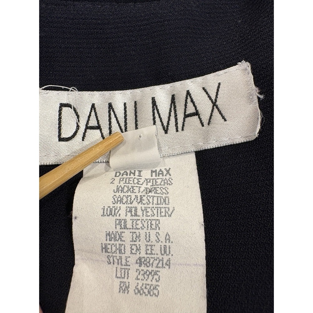 Vtg 90s Cropped Jacket Blazer Open Color Block Dani Max Minimalist - Picture 8 of 8